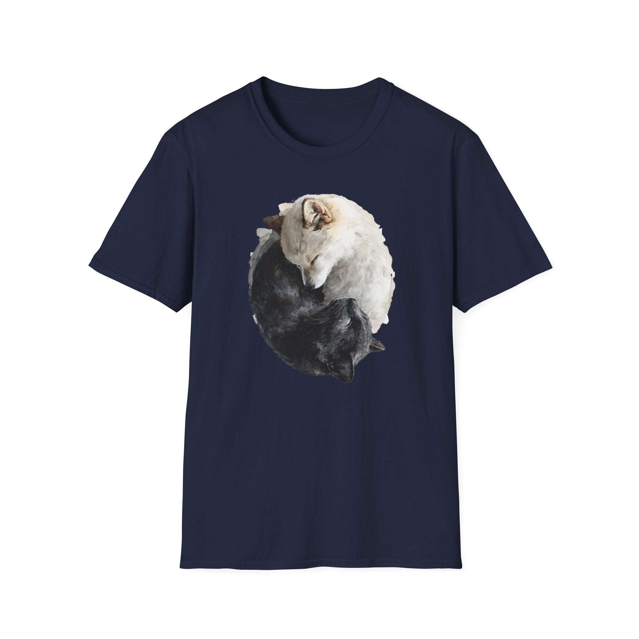 Unisex Softstyle T-Shirt, ying and yang cat and dog
