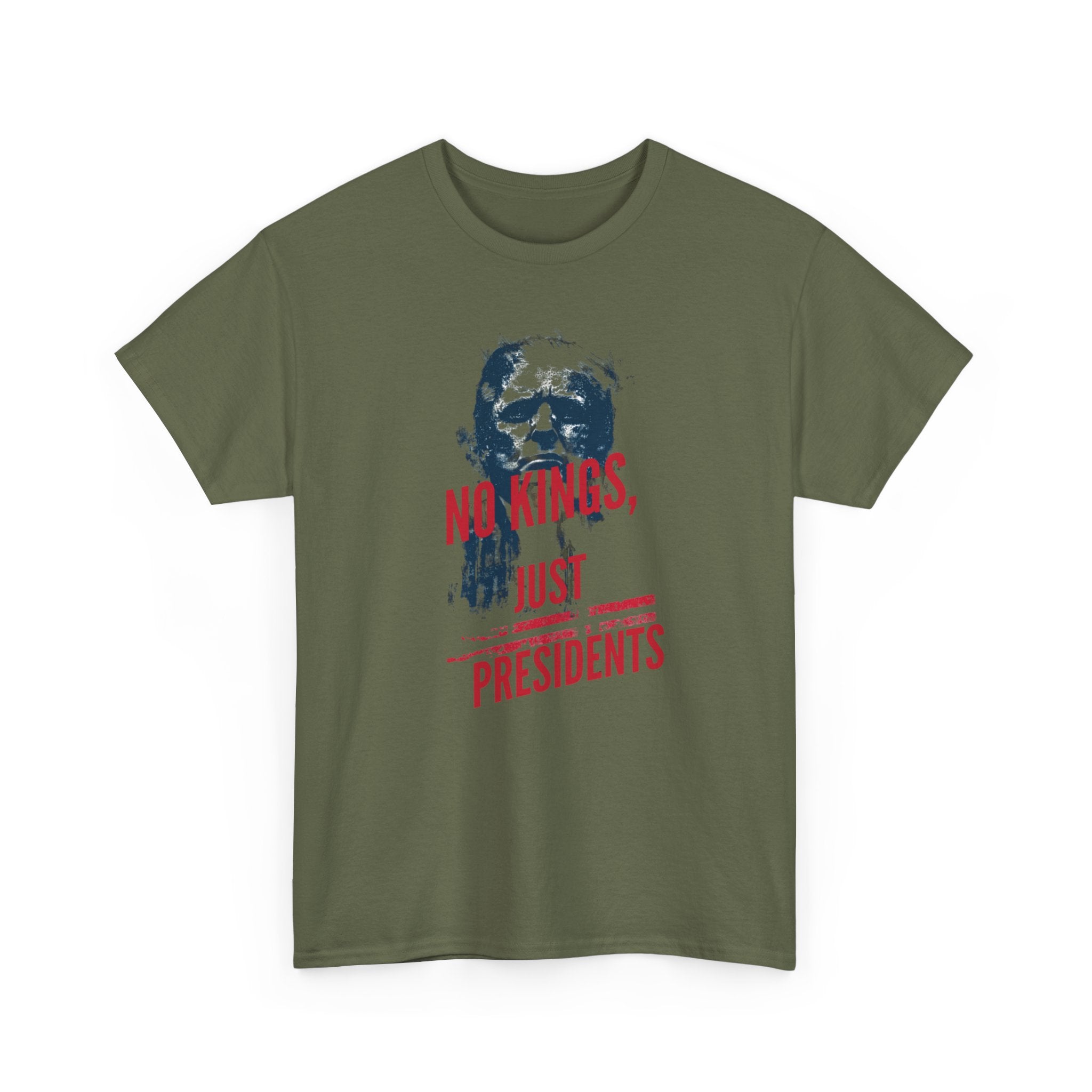 Unisex Heavy Cotton Tee, No Kings Just Presidents Shirt, Anti King Political Tee, Patriotic Protest Shirt, USA Freedom Shirt, American Flag Tee