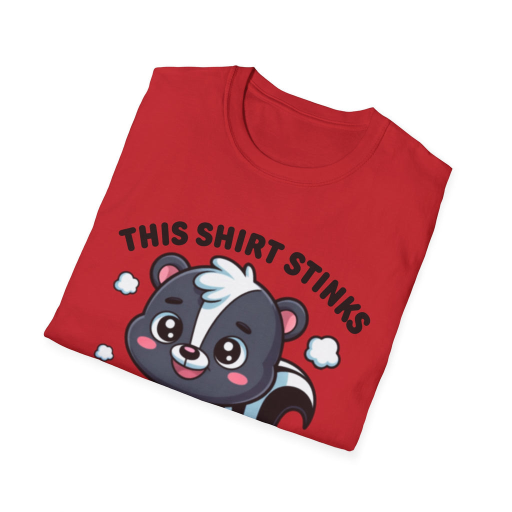 Unisex Softstyle T-Shirt, skunk shirt this shirt stinks