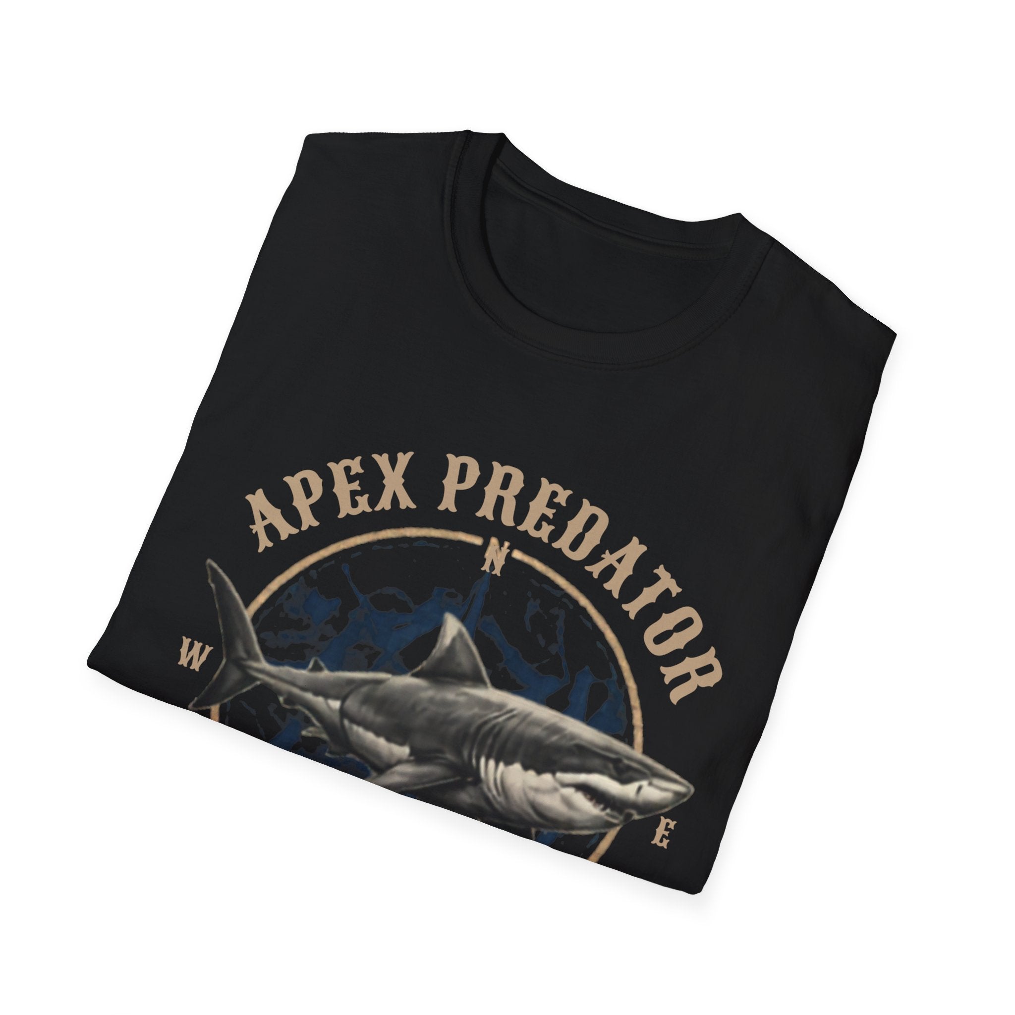 Unisex Softstyle T-Shirt, Great White Shark T-Shirt, Vintage Ocean Predator Tee, Shark Lover Gift, Marine Life Shirt, Apex Predator Graphic Tee, Beach Ocean Shirt