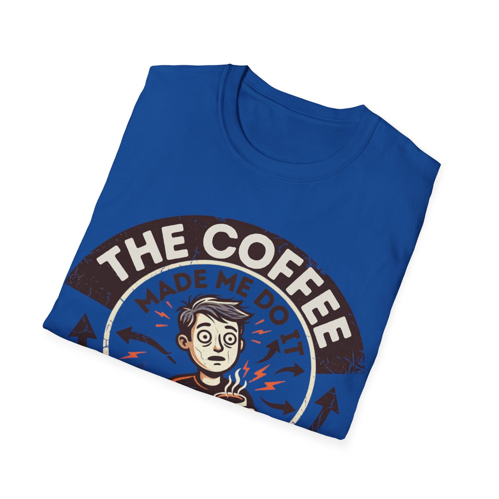Unisex Softstyle T-Shirt, coffee made me do pun