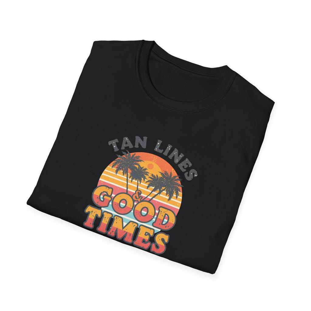 Unisex Softstyle T-Shirt, tan lines good times