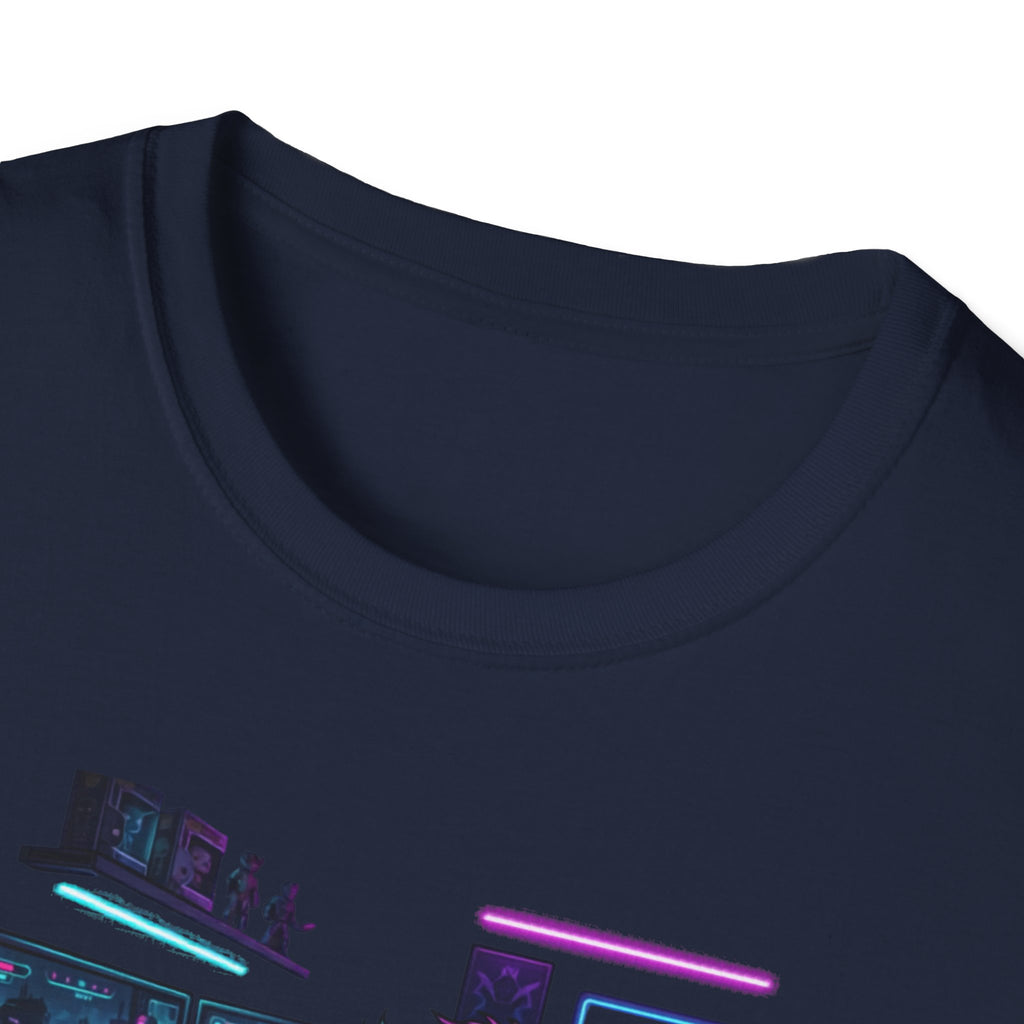 Unisex Softstyle T-Shirt, Forgive Me For I Have Sinned Gamer Shirt, One More Game Tee, Funny Gaming T-Shirt, Gamer Gift Idea, Neon Gaming Shirt