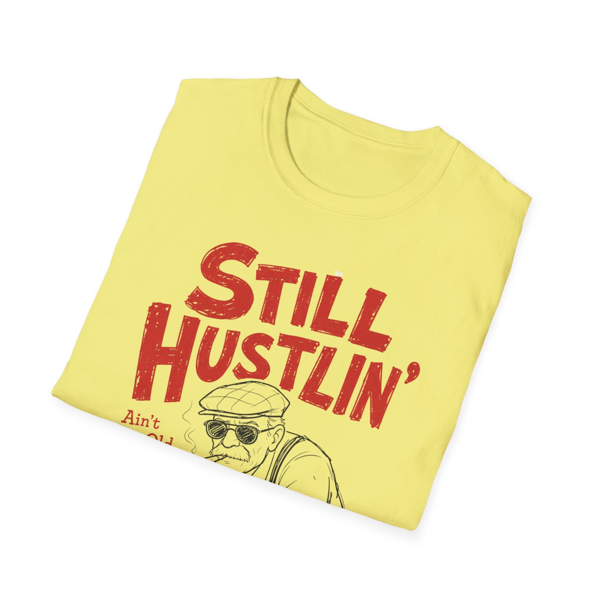 Unisex Softstyle T-Shirt, pool player still hustling