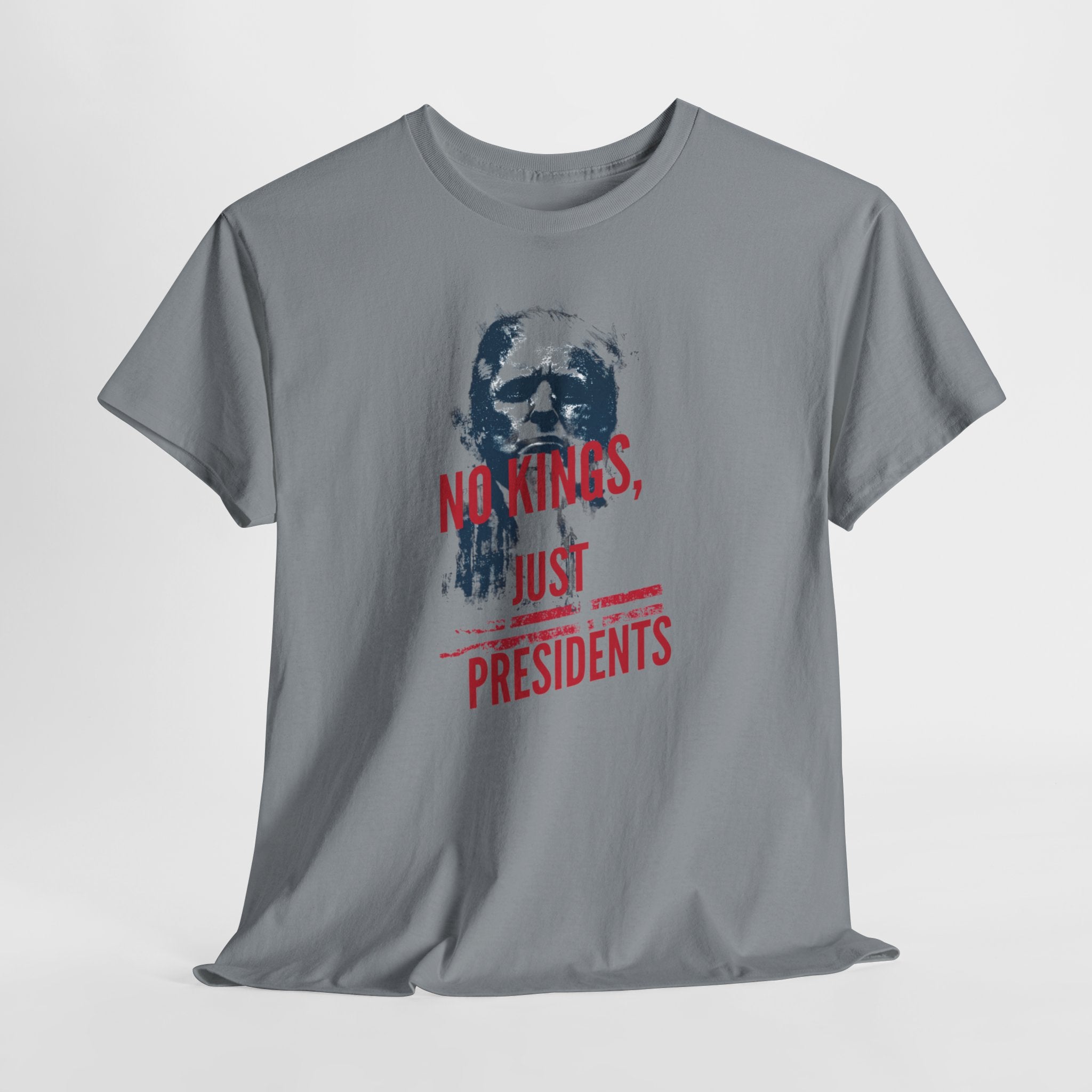 Unisex Heavy Cotton Tee, No Kings Just Presidents Shirt, Anti King Political Tee, Patriotic Protest Shirt, USA Freedom Shirt, American Flag Tee