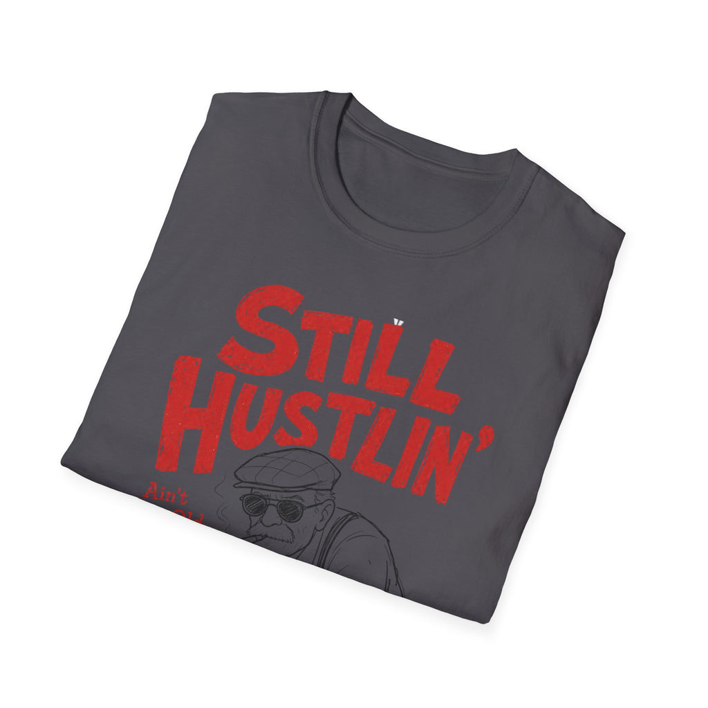 Unisex Softstyle T-Shirt, pool player still hustling