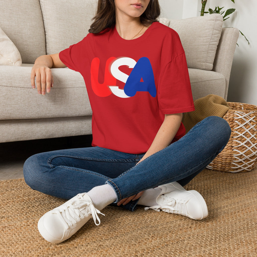 Unisex Softstyle T-Shirt, red, white and blue USA shirt