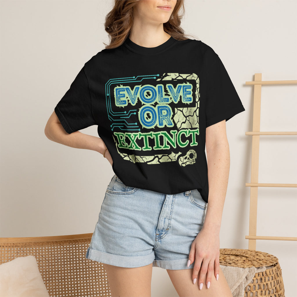 Unisex Garment-Dyed T-shirt, evolve or extinct