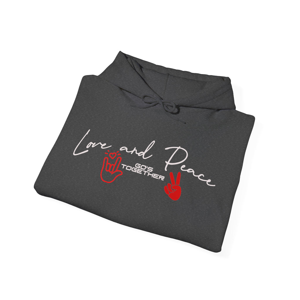 Unisex Heavy Blend™ Hooded Sweatshirt, love and peace shirt
