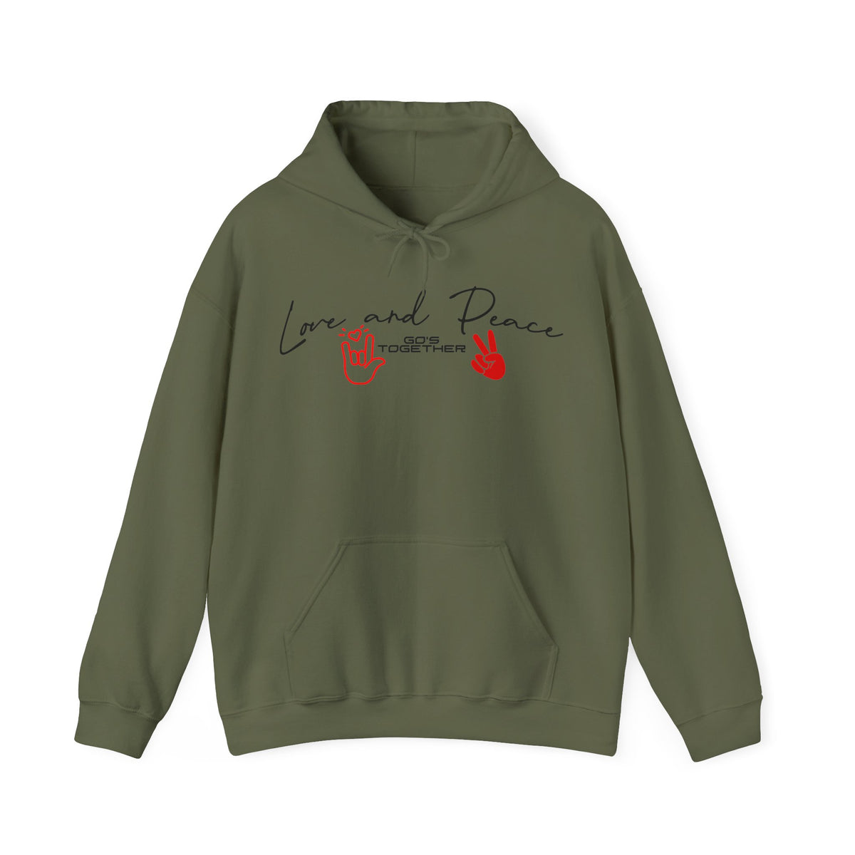Unisex Heavy Blend™ Hooded Sweatshirt, love and peace shirt