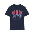 Unisex Softstyle T-Shirt, Mother’s Day Mom MVP Shirt, Most Valuable Mom T-Shirt, Sports Mom Gift, Baseball Football Mom Tee, Athletic Varsity Style Shirt