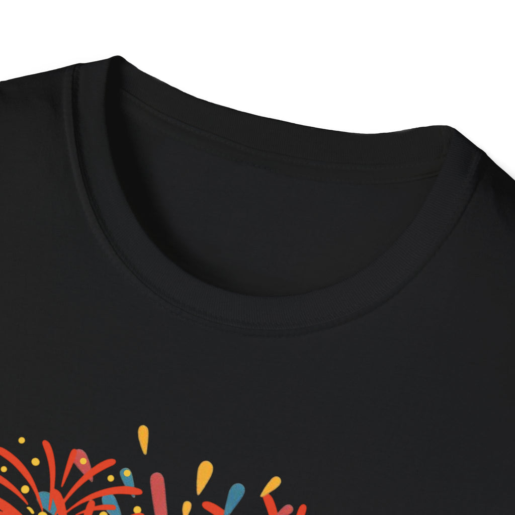 Unisex Softstyle T-Shirt, Funny American Eagle Sunglasses Shirt, Fourth of July Fireworks Tee, USA Pride Patriotic T-Shirt