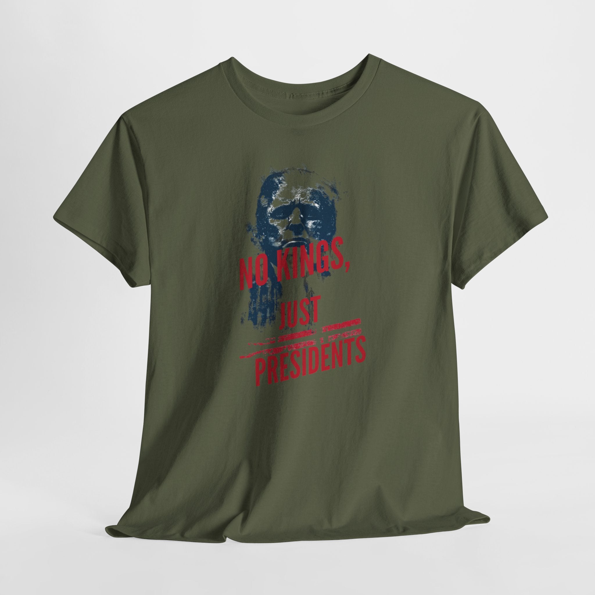Unisex Heavy Cotton Tee, No Kings Just Presidents Shirt, Anti King Political Tee, Patriotic Protest Shirt, USA Freedom Shirt, American Flag Tee