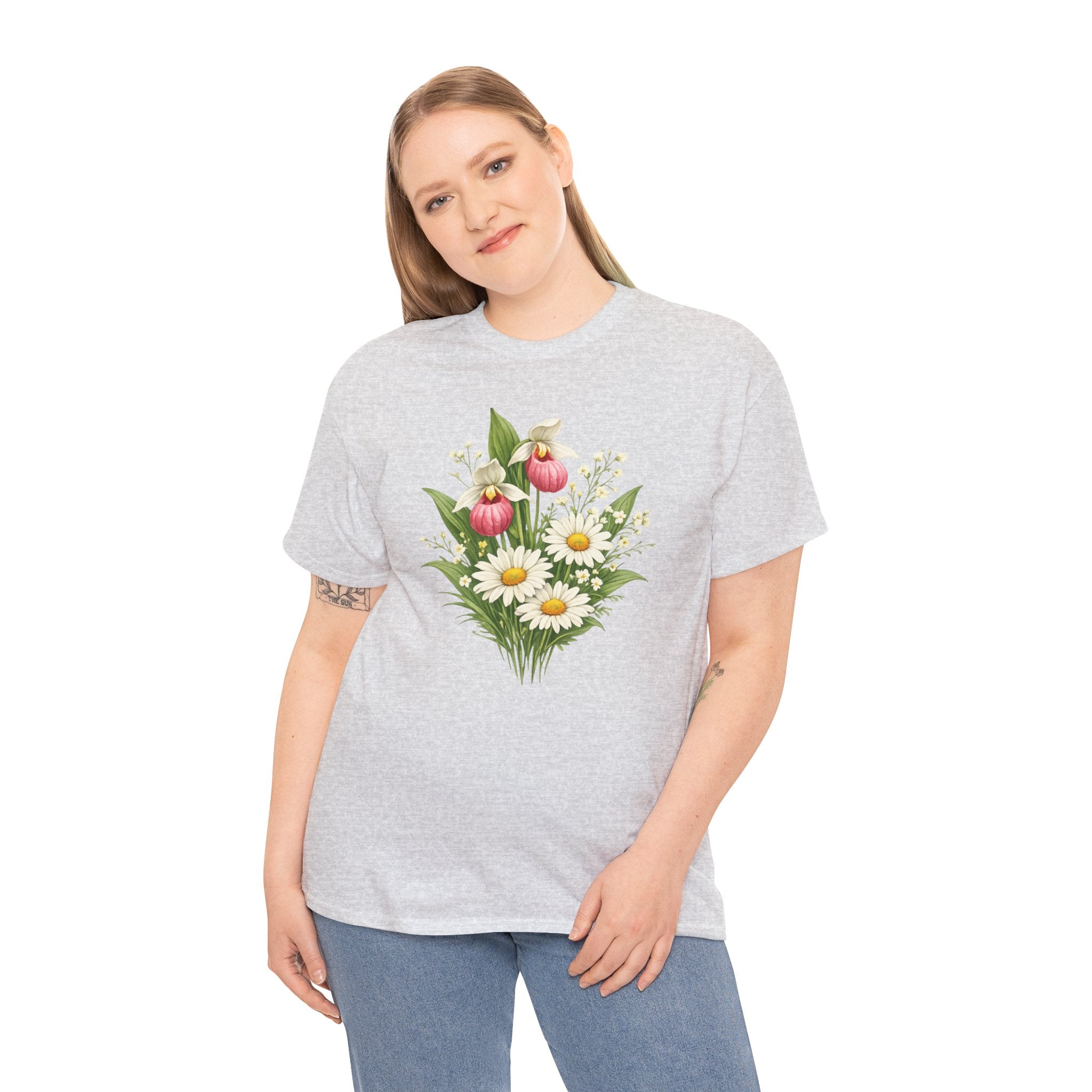 Unisex Heavy Cotton Tee, spring floral