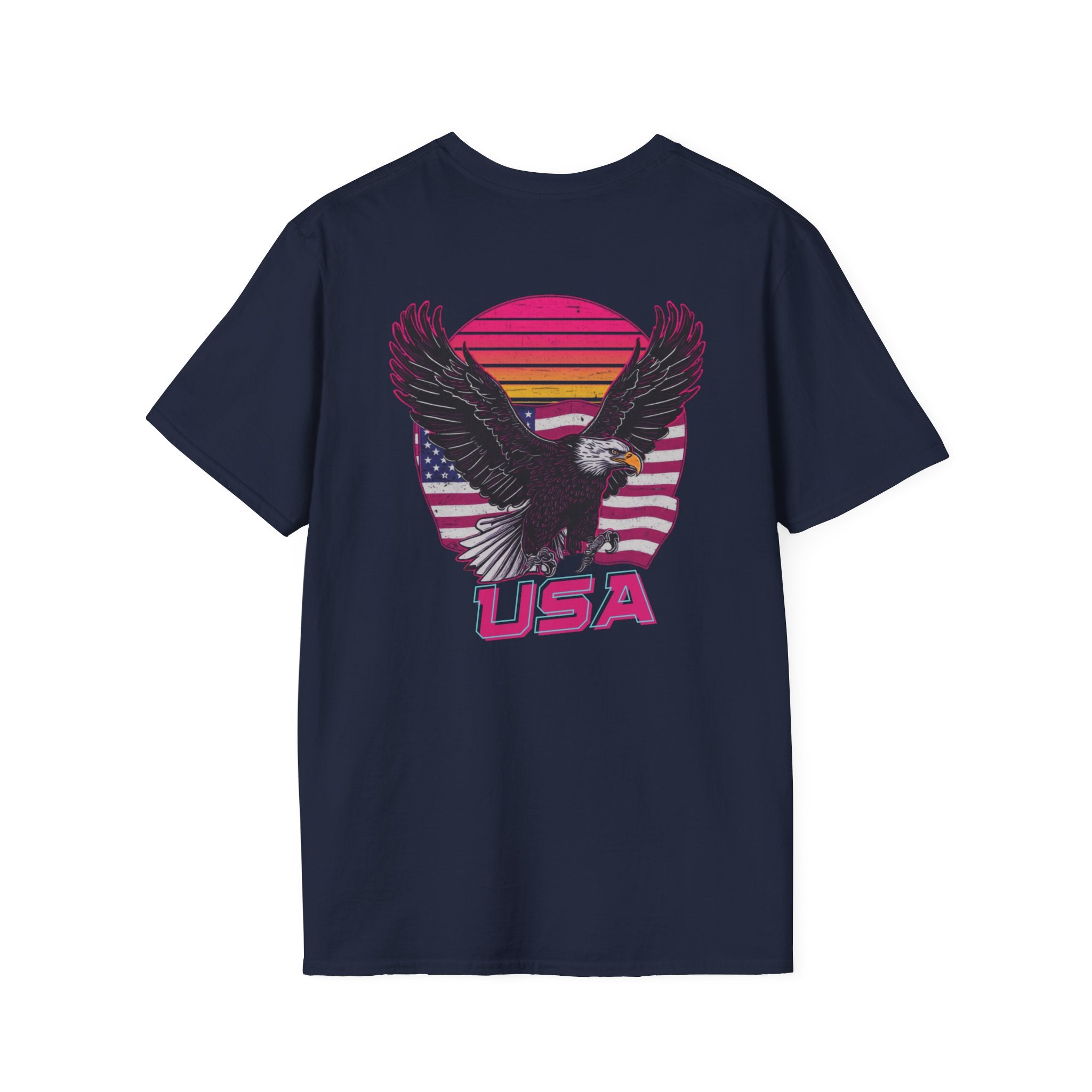 Unisex Softstyle T-Shirt, patriot shirt, eagle crest, usa flag shirt, patriotic design, july 4th tee, american pride shirt, freedom shirt